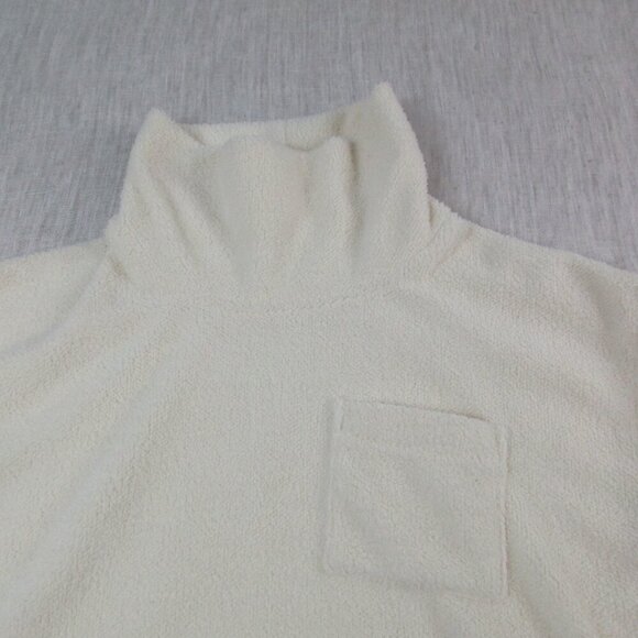 Vineyard Vines Sweater Womens Small Beige Sherpa Fleece Turtleneck Ribbed Hem - Picture 3 of 9